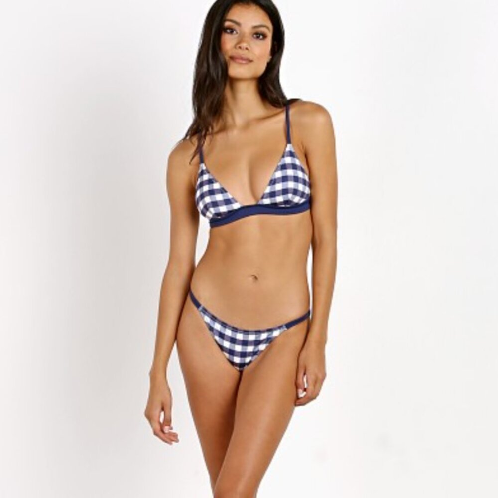 Solid & Striped The Morgan Bikini Navy Gingham